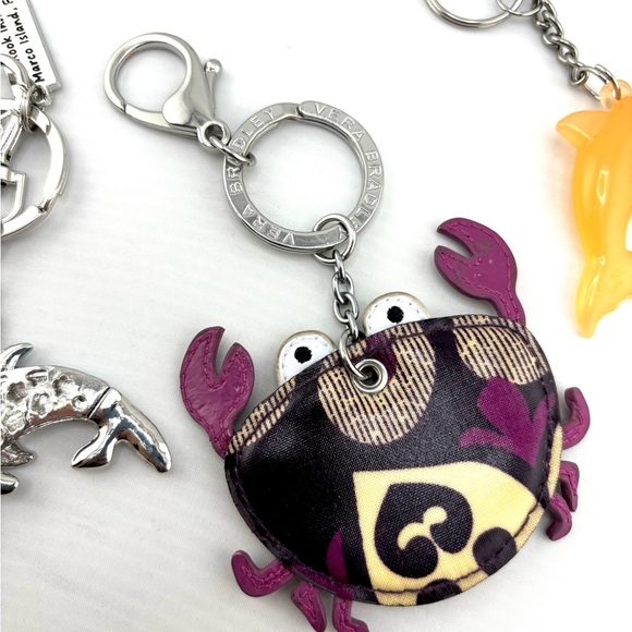 Vera Bradley Coastal Sea Life Keychain Bundle - Lot of 3 (Crab & Dolphins) - Picture 10 of 10